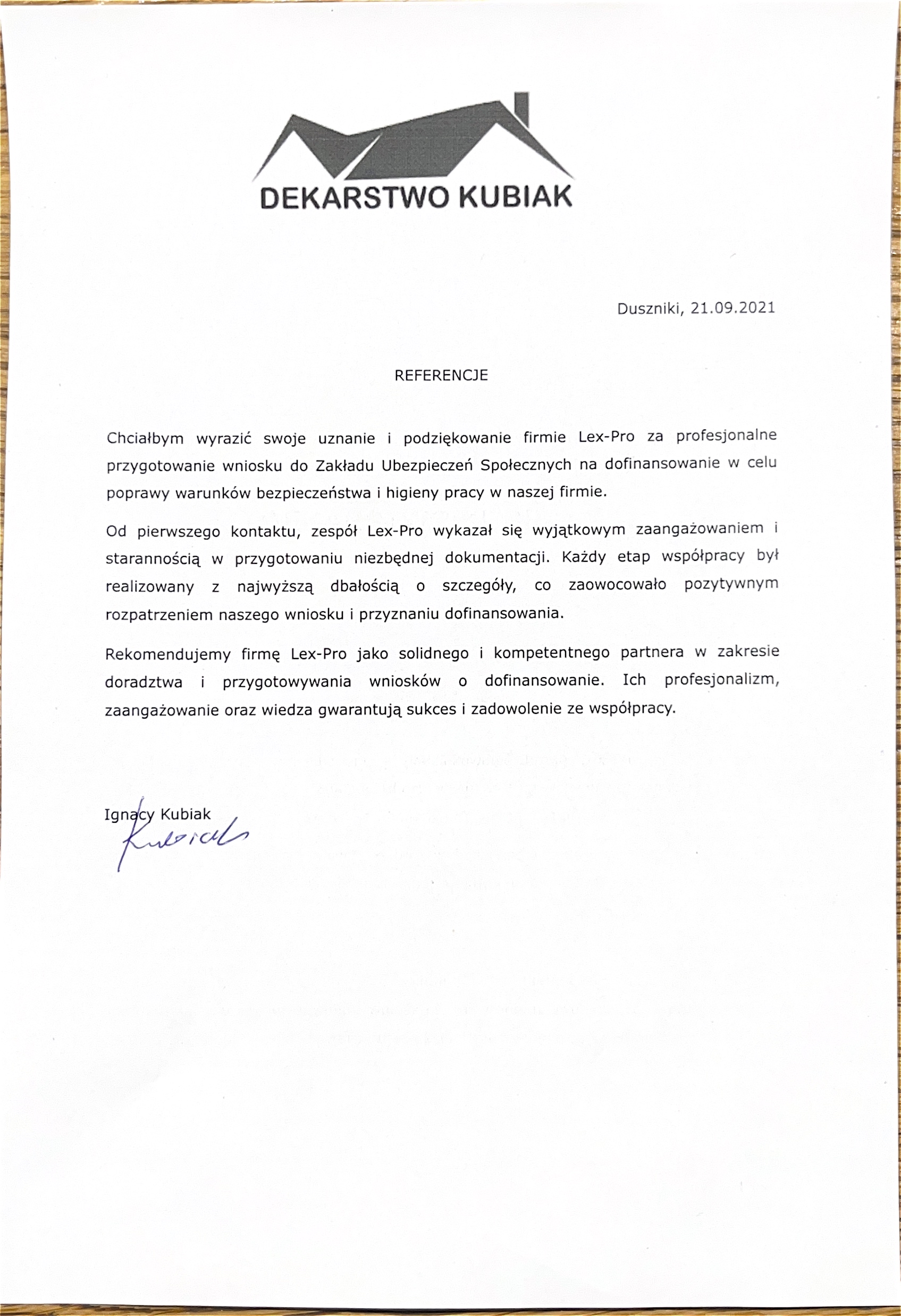 Referencja klienta 5